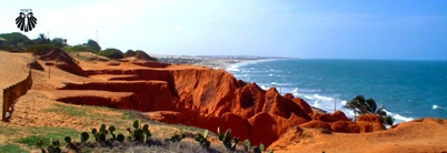 Falesias na encosta da praia de Canoa Quebrada