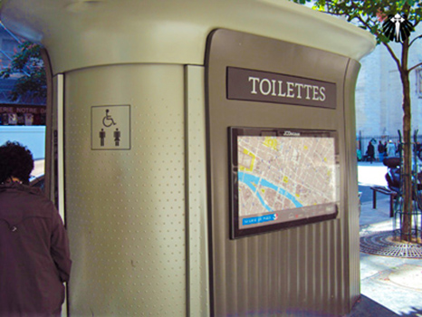Cabine de toilletes públicos espalhados por toda a Paris. Thumb