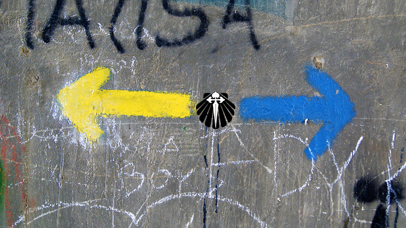 Sinalização comum no Caminho Portugês