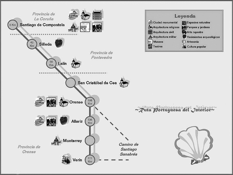 Traçado Caminho Portugês pela Costa