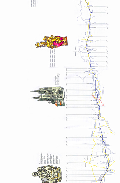 Mapa do Caminho de Santiago de Compostela
