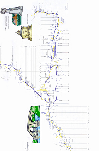 Mapa do Caminho de Santiago de Compostela